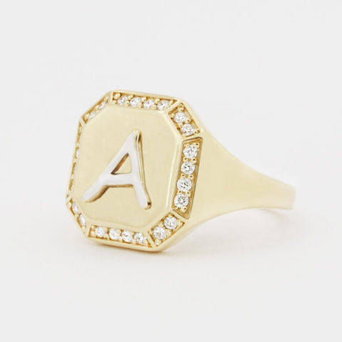 Initial Signet Ring